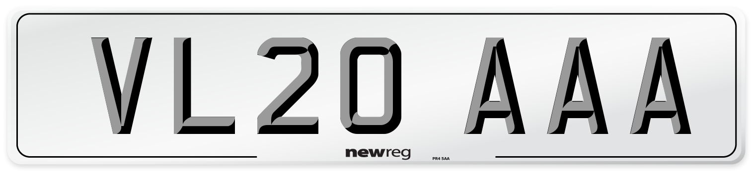 VL20 AAA Number Plate from New Reg